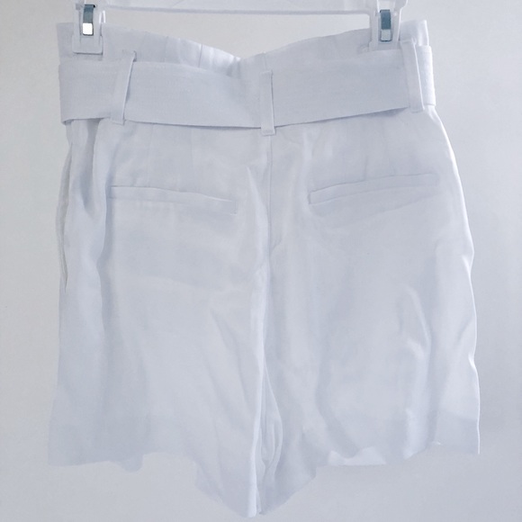 GAP white silky high waist paper bag waist shorts - Picture 3 of 5